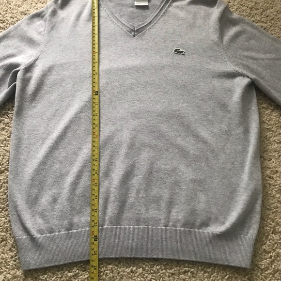 Men’s Lacoste Gray V Neck Sweater 5 - Picture 6 of 7